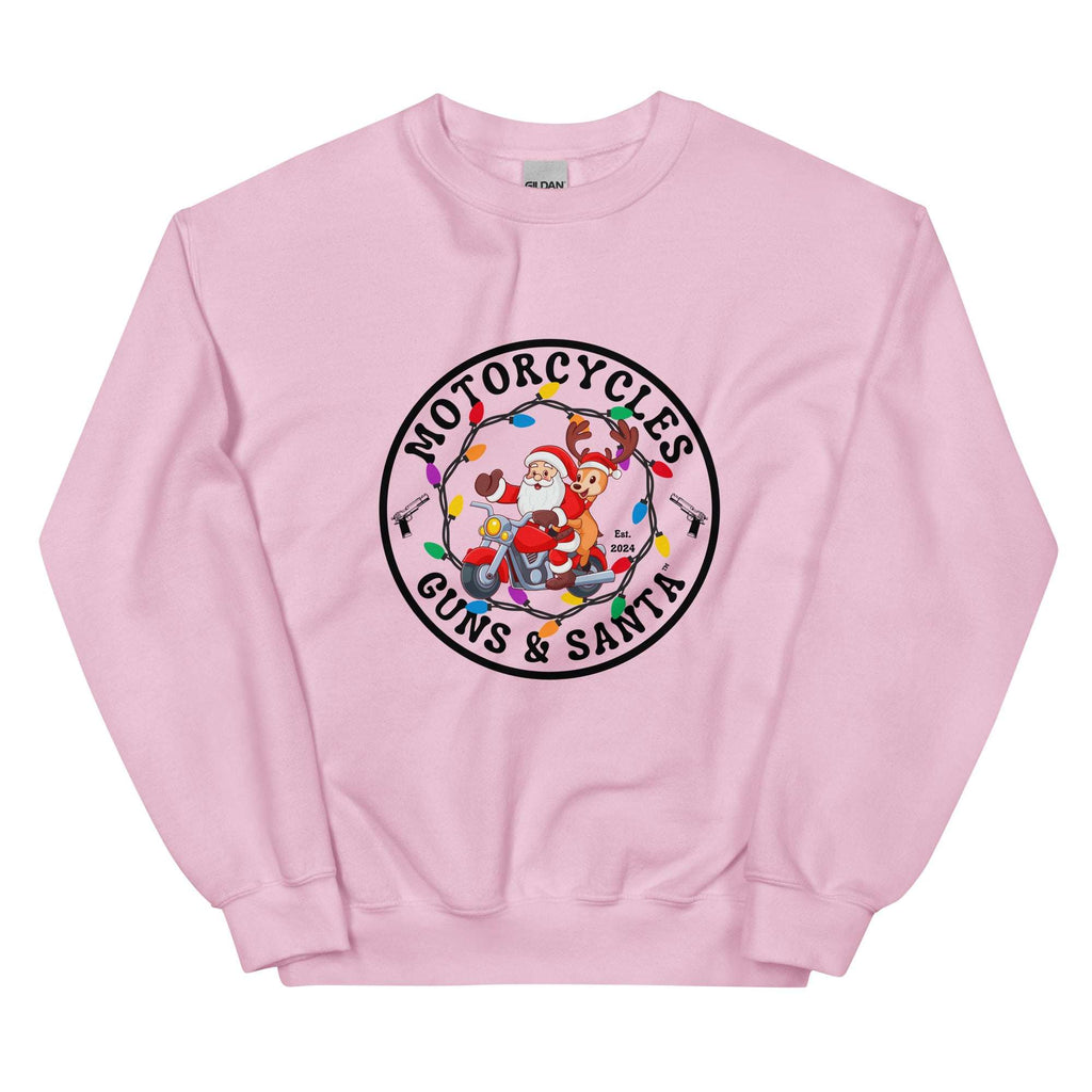 Motorcycles Guns And Santa Sweatshirt - MGW Clothing