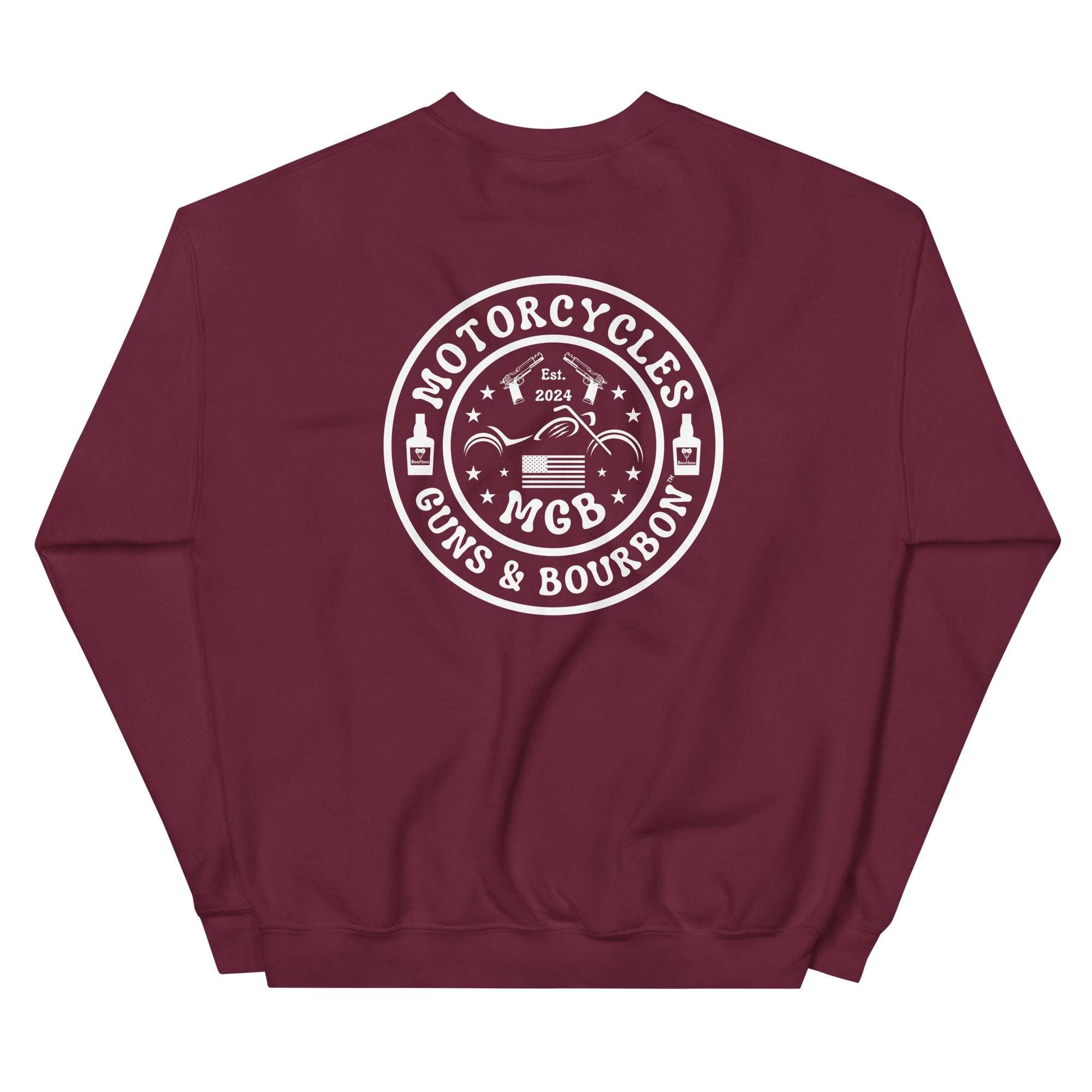 Motorcycles Guns And Bourbon Sweatshirt-MGW Clothing