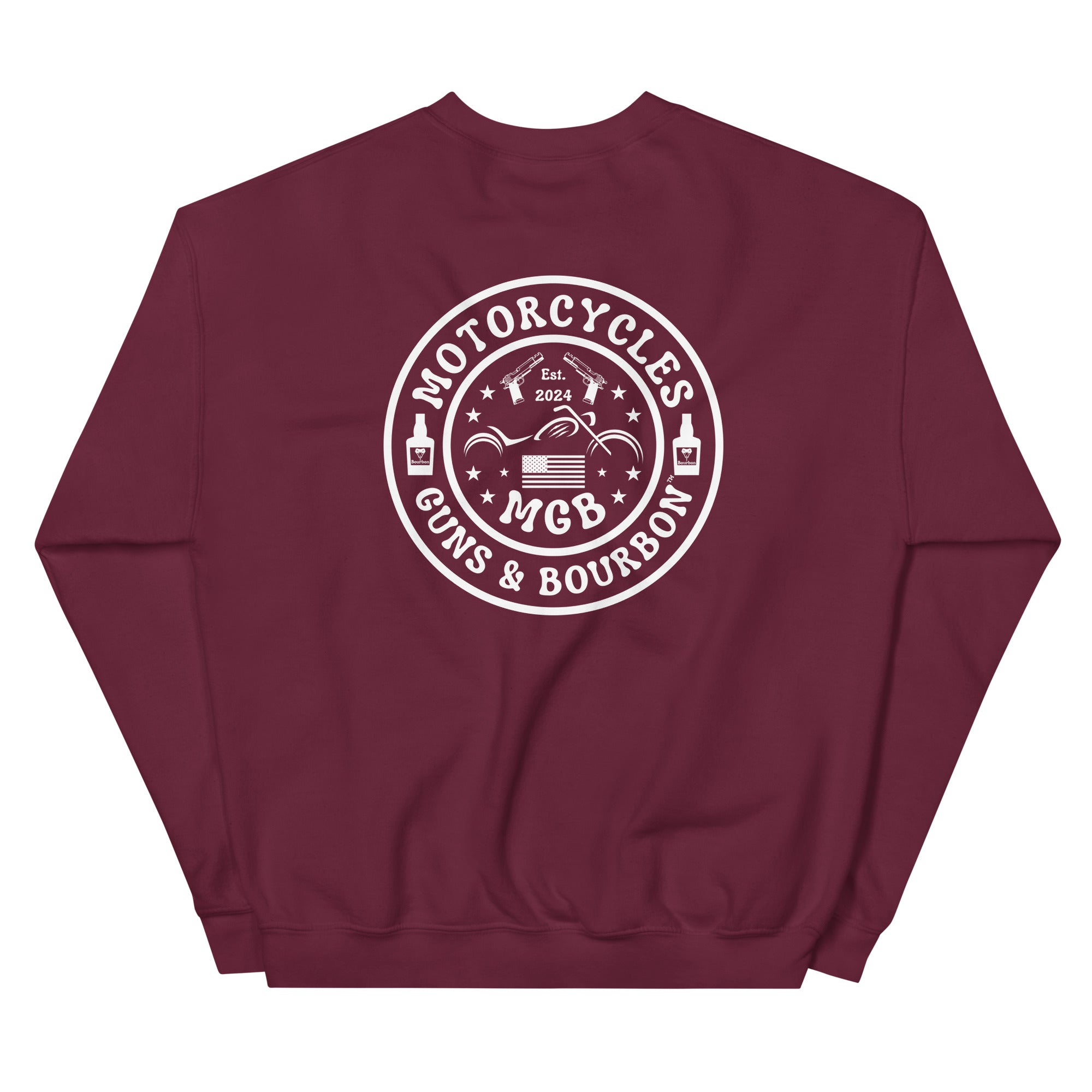 Motorcycles Guns And Bourbon Sweatshirt-MGW Clothing
