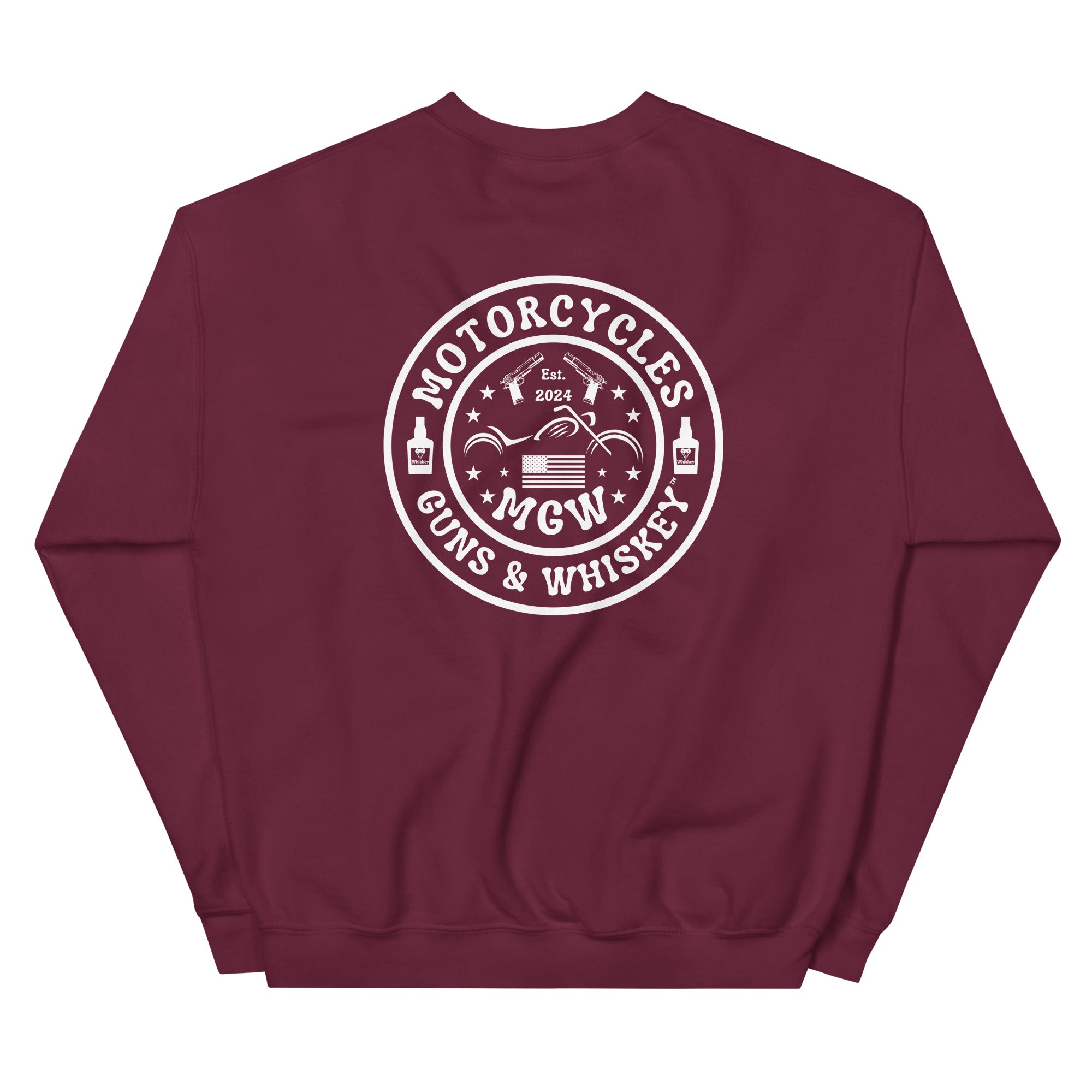 Motorcycles Guns And Whiskey Sweatshirt-MGW Clothing