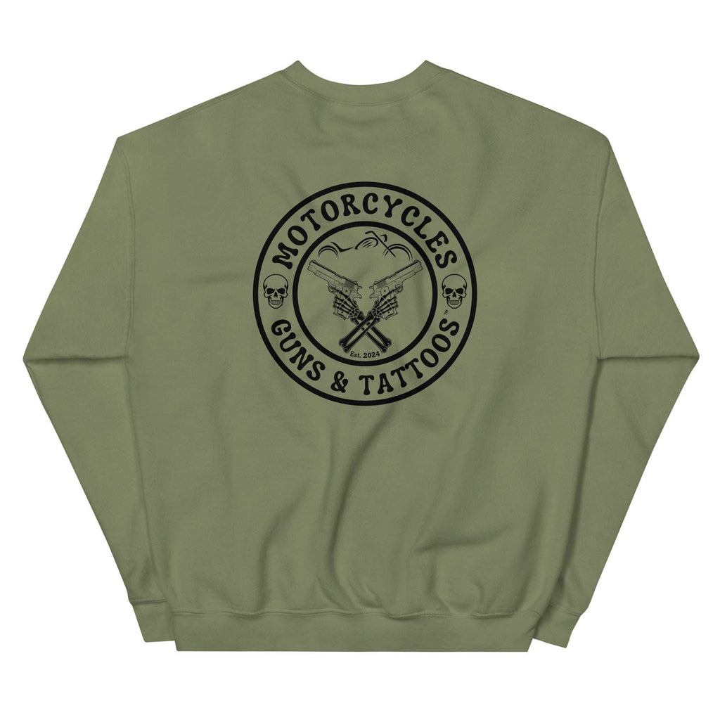 Motorcycles Guns And Tattoos Sweatshirt-MGW Clothing