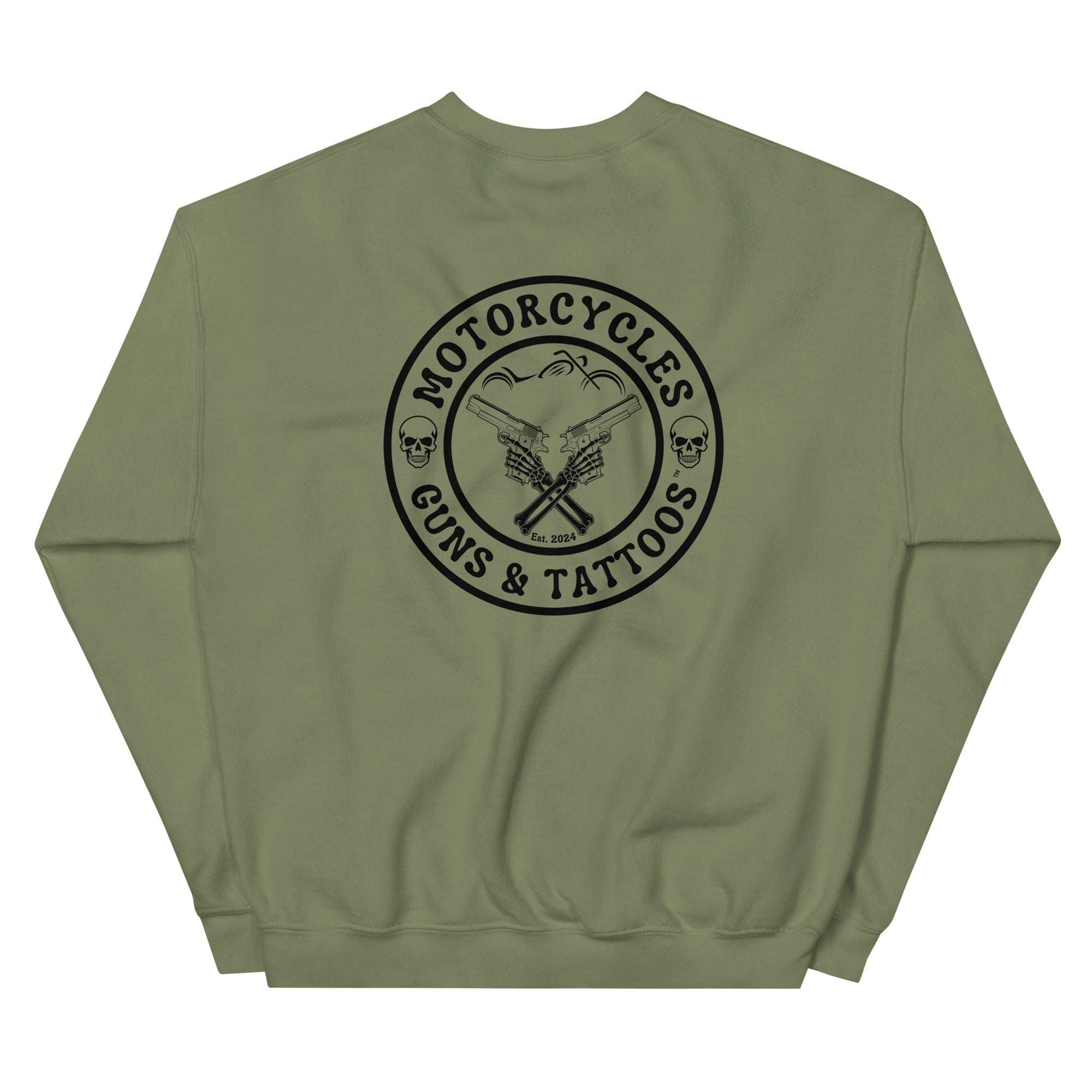 Motorcycles Guns And Tattoos Sweatshirt-MGW Clothing