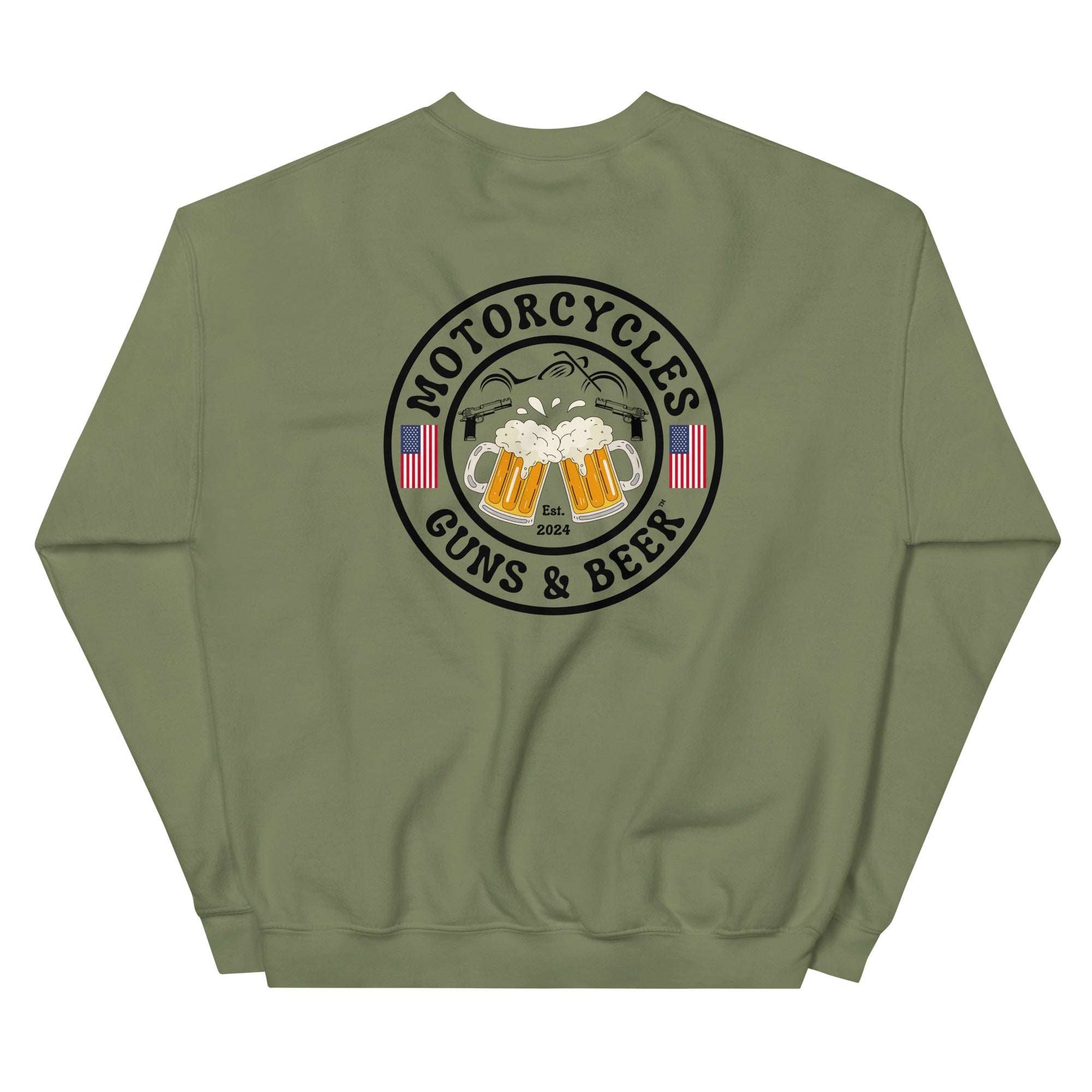 Motorcycles Guns And Beer Sweatshirt - MGW Clothing