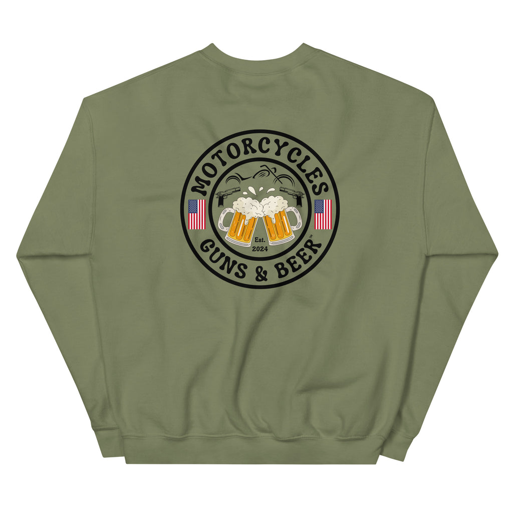 Motorcycles Guns And Beer Sweatshirt-MGW Clothing