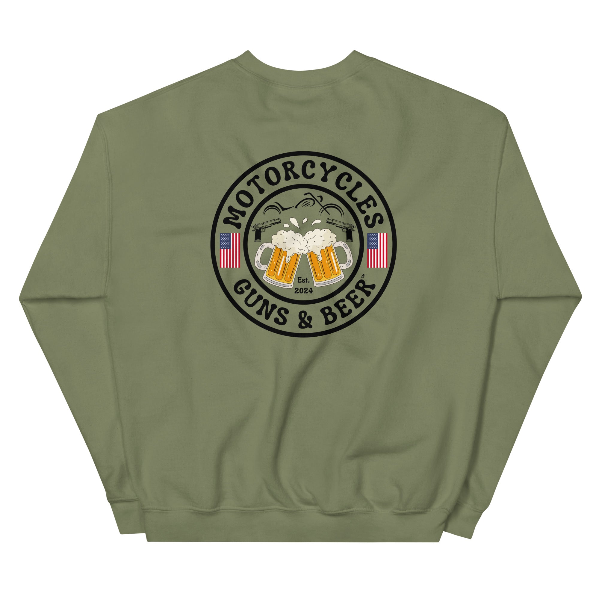 Motorcycles Guns And Beer Sweatshirt-MGW Clothing