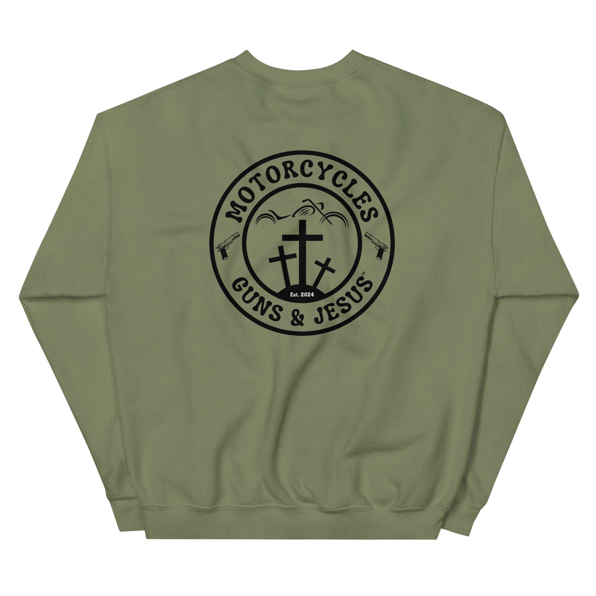 Motorcycles Guns And Jesus Sweatshirt - MGW Clothing
