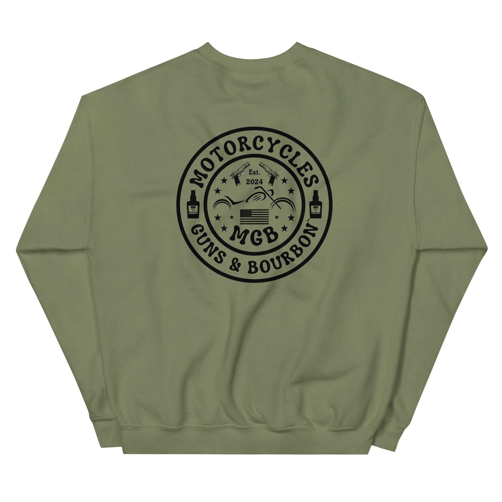 Motorcycles Guns And Bourbon Sweatshirt - MGW Clothing