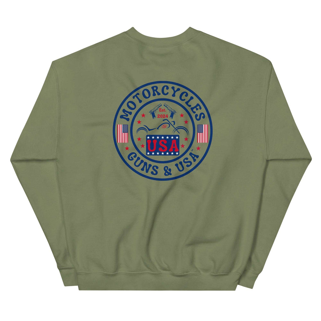 Motorcycles Guns And Usa Sweatshirt - MGW Clothing