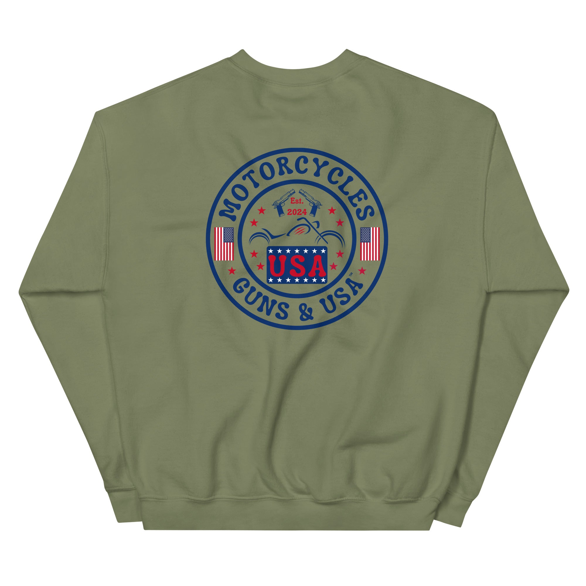 Motorcycles Guns And Usa Sweatshirt-MGW Clothing