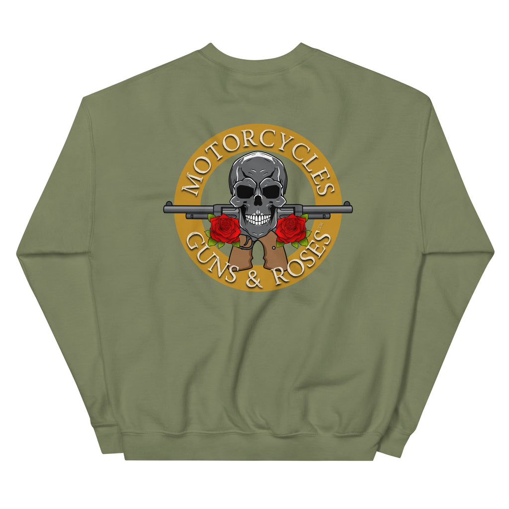 Motorcycles Guns And Roses Sweatshirt-MGW Clothing