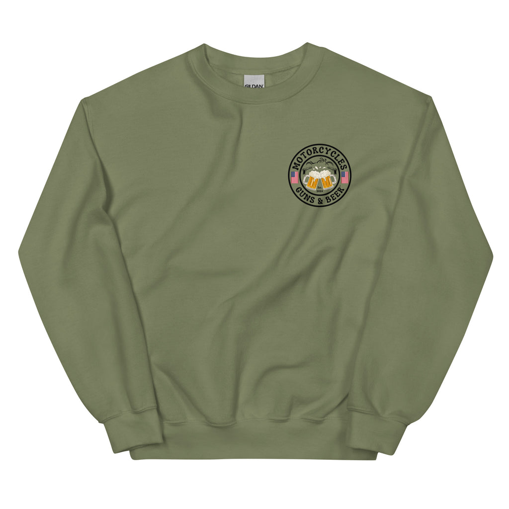 Motorcycles Guns And Beer Sweatshirt-MGW Clothing