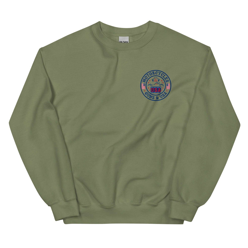 Motorcycles Guns And Usa Sweatshirt - MGW Clothing
