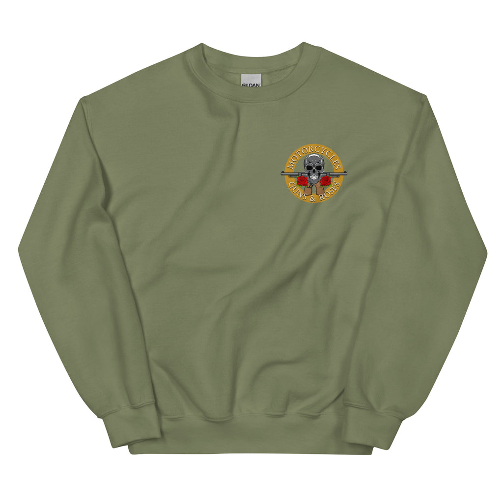 Motorcycles Guns And Roses Sweatshirt-MGW Clothing
