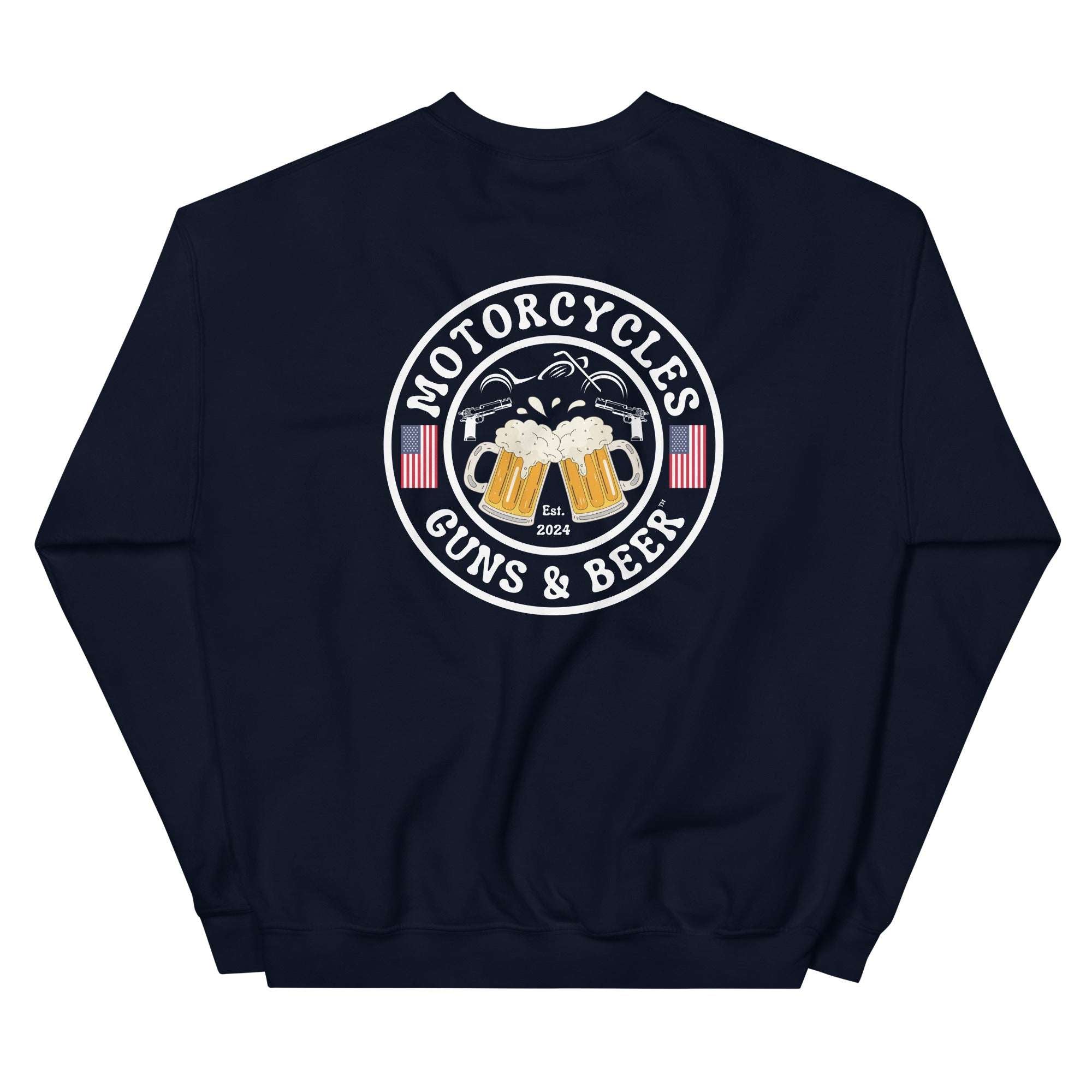 Motorcycles Guns And Beer Sweatshirt-MGW Clothing