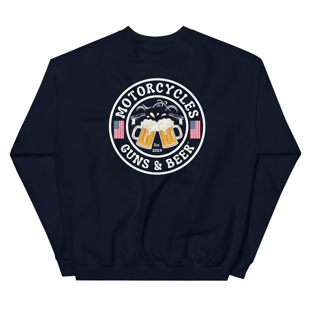 Motorcycles Guns And Beer Sweatshirt-MGW Clothing