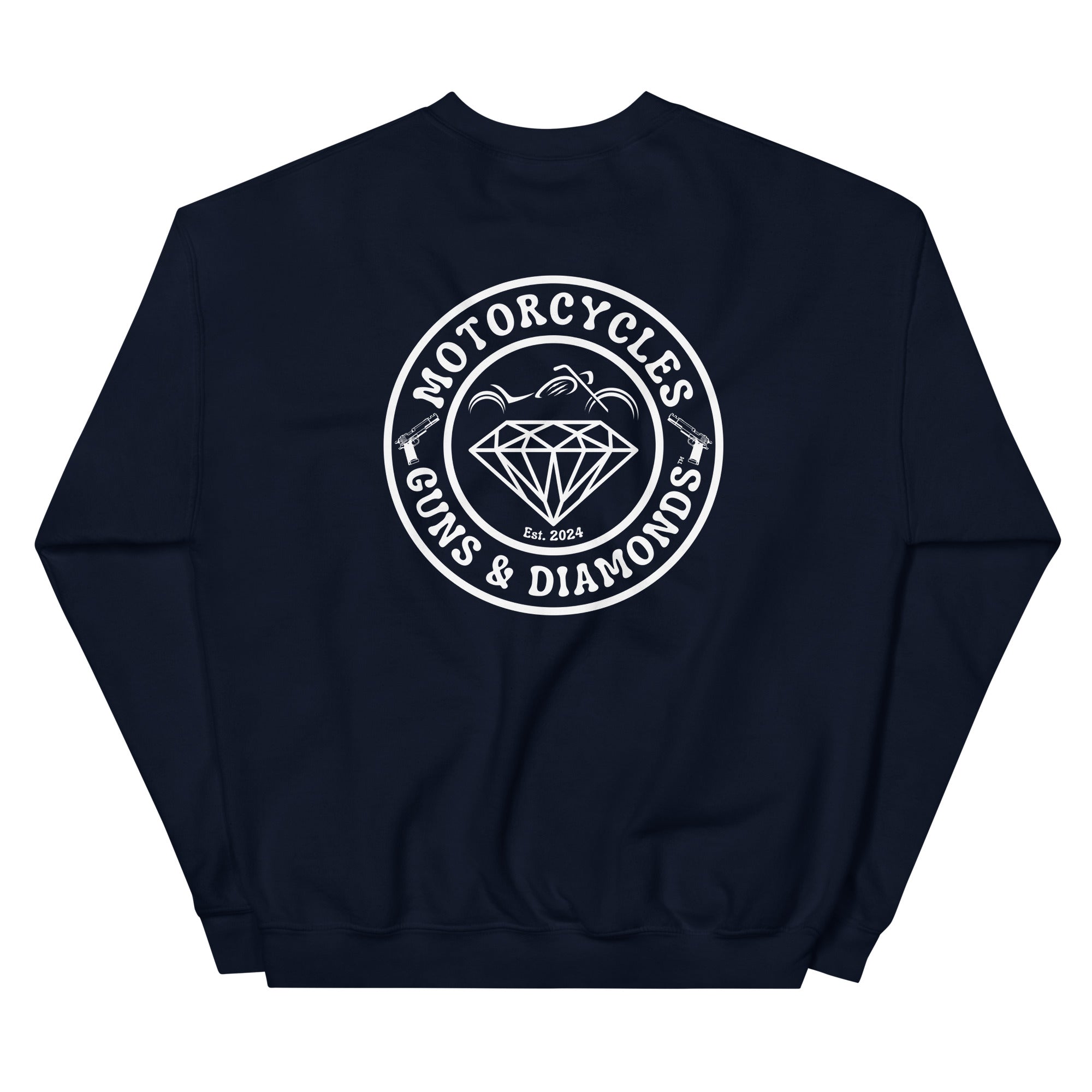 Motorcycles Guns And Diamonds Sweatshirt-MGW Clothing