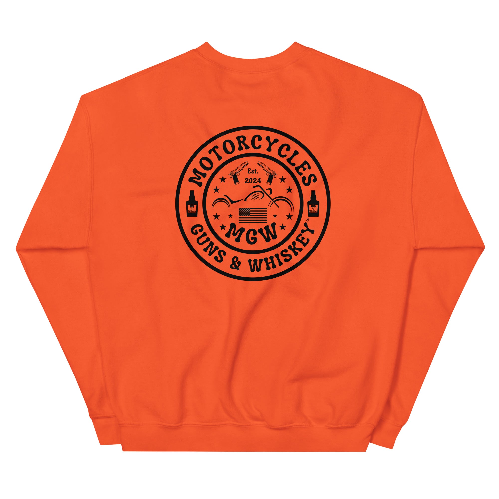 Motorcycles Guns And Whiskey Sweatshirt-MGW Clothing