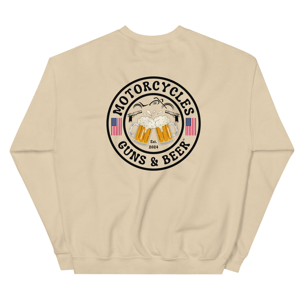 Motorcycles Guns And Beer Sweatshirt-MGW Clothing