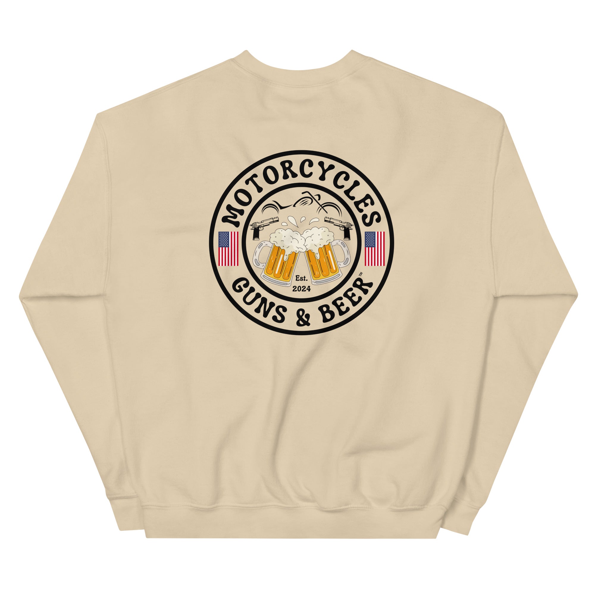 Motorcycles Guns And Beer Sweatshirt-MGW Clothing