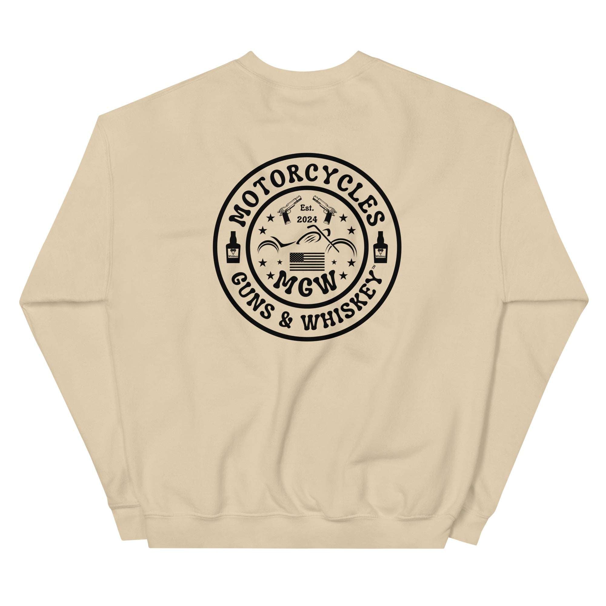 Motorcycles Guns And Whiskey Sweatshirt - MGW Clothing
