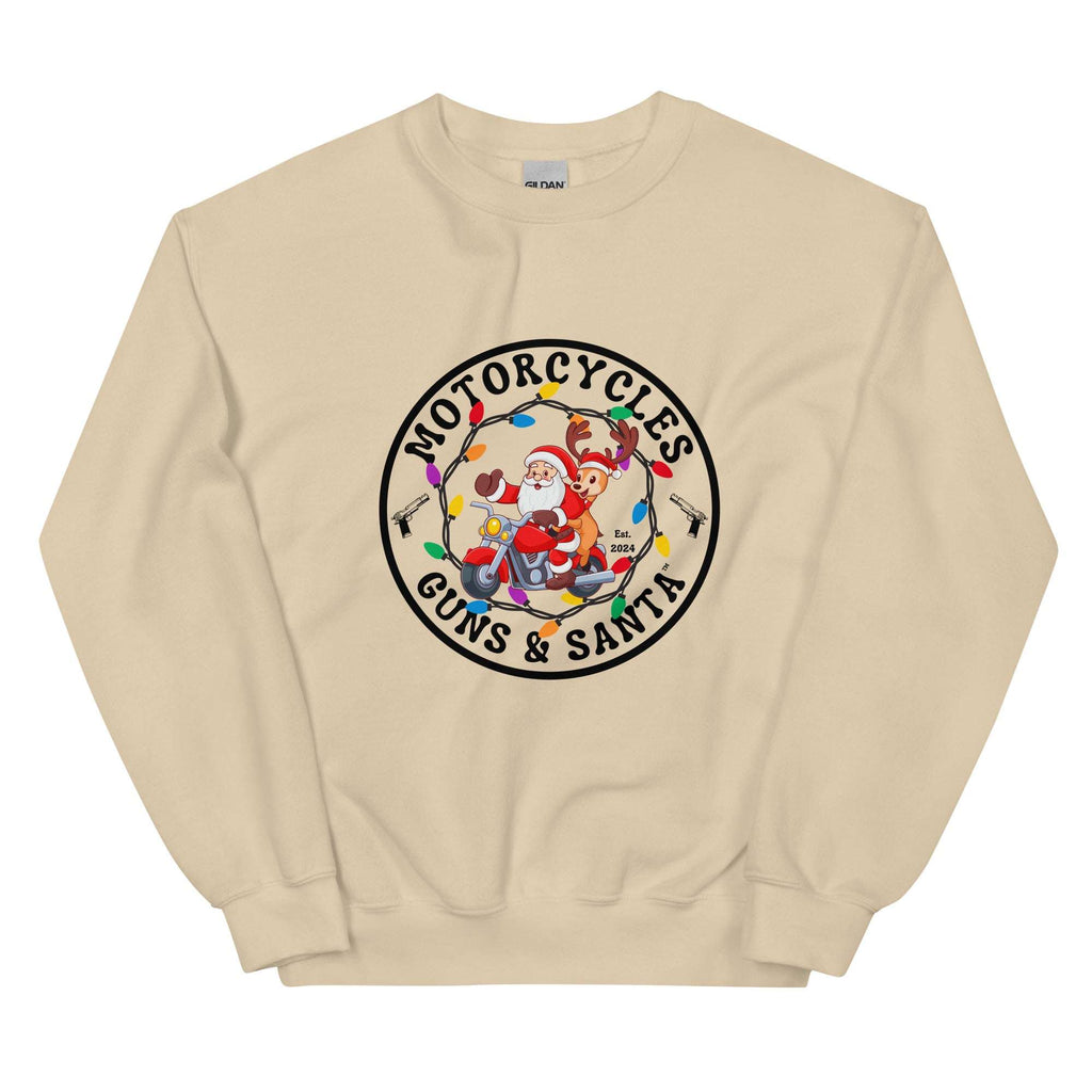 Motorcycles Guns And Santa Sweatshirt - MGW Clothing