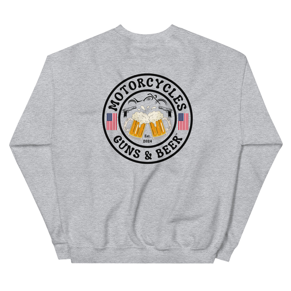 Motorcycles Guns And Beer Sweatshirt-MGW Clothing