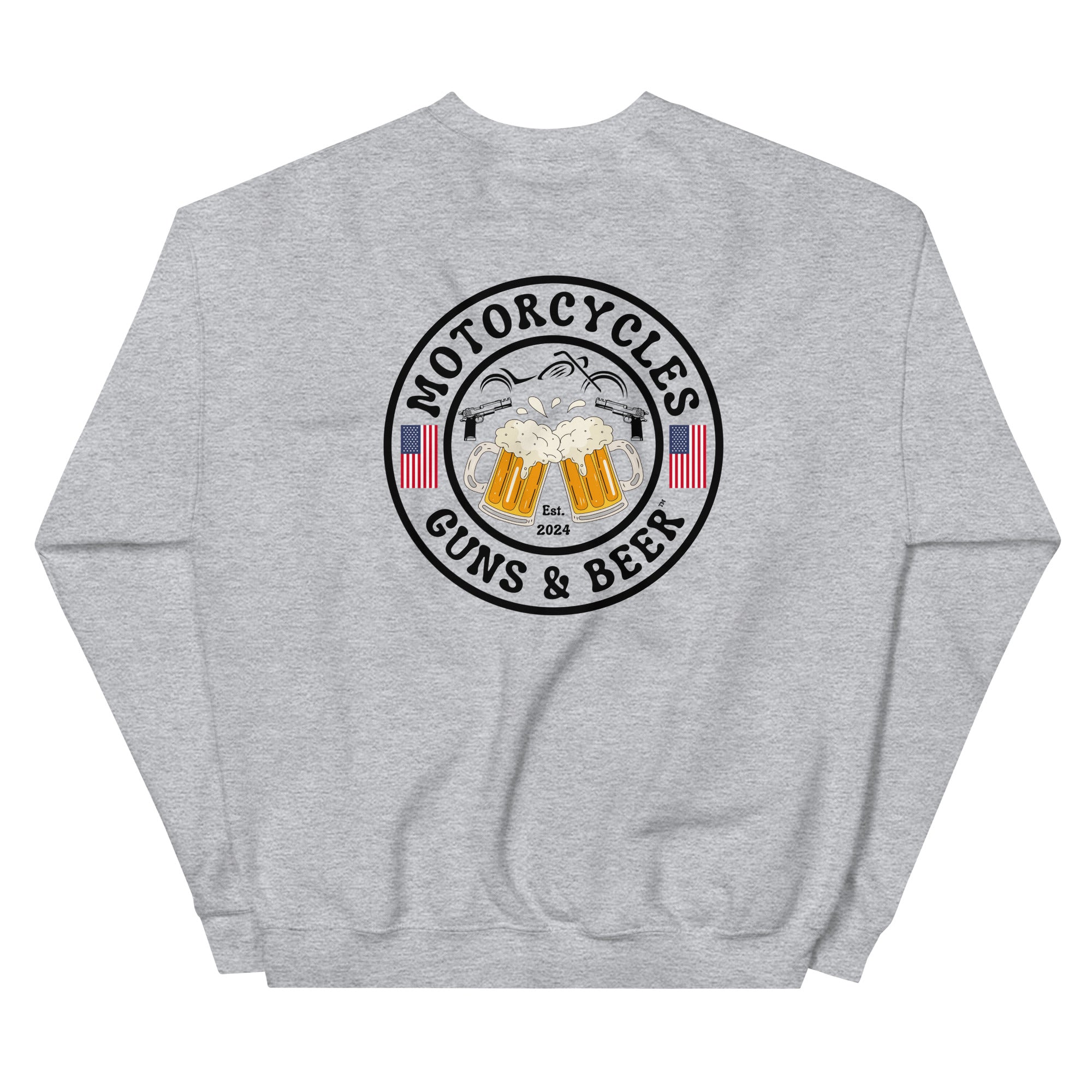 Motorcycles Guns And Beer Sweatshirt-MGW Clothing