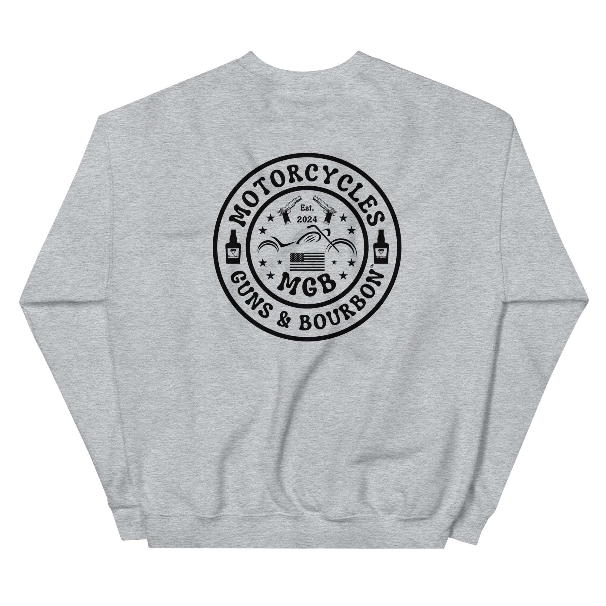 Motorcycles Guns And Bourbon Sweatshirt - MGW Clothing