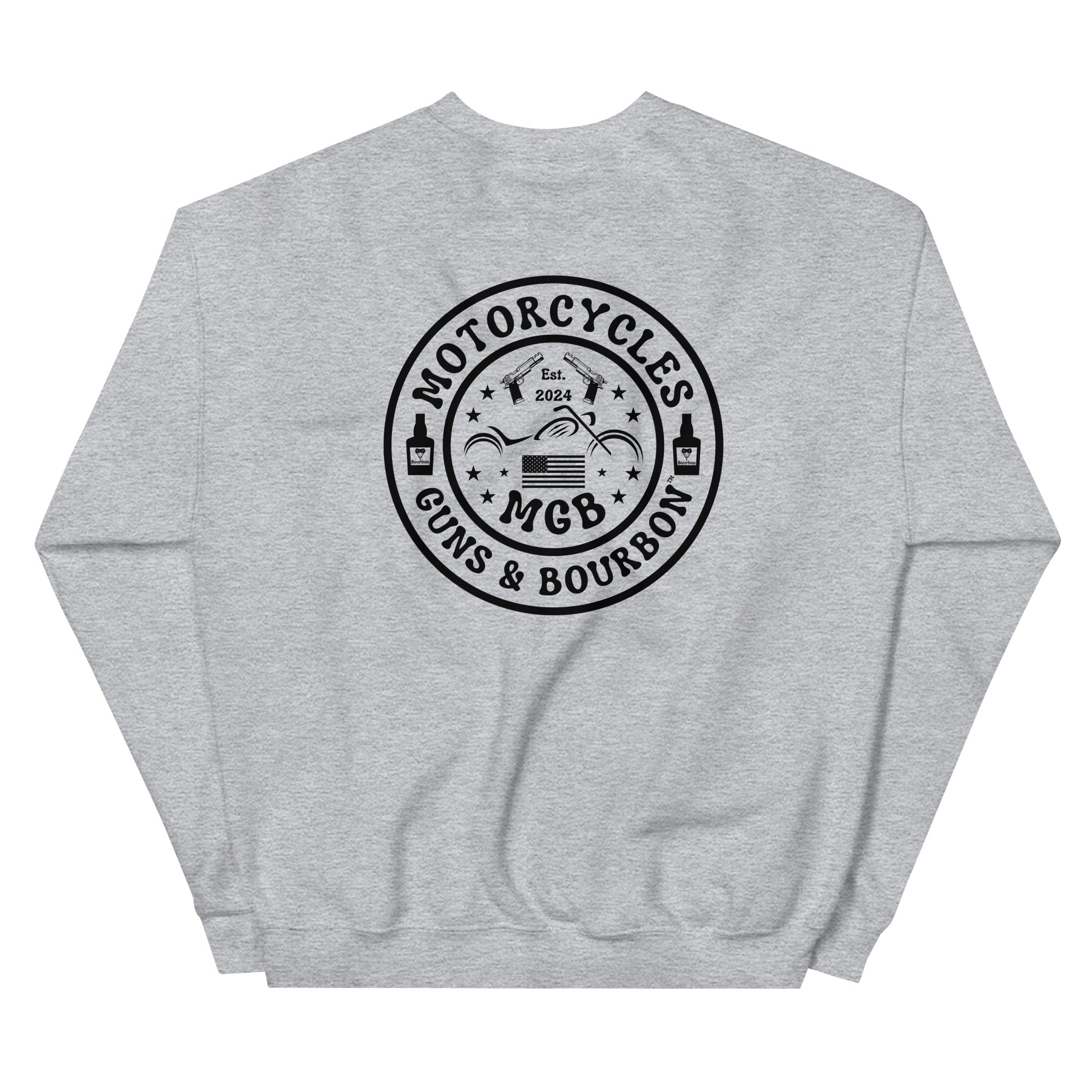 Motorcycles Guns And Bourbon Sweatshirt-MGW Clothing