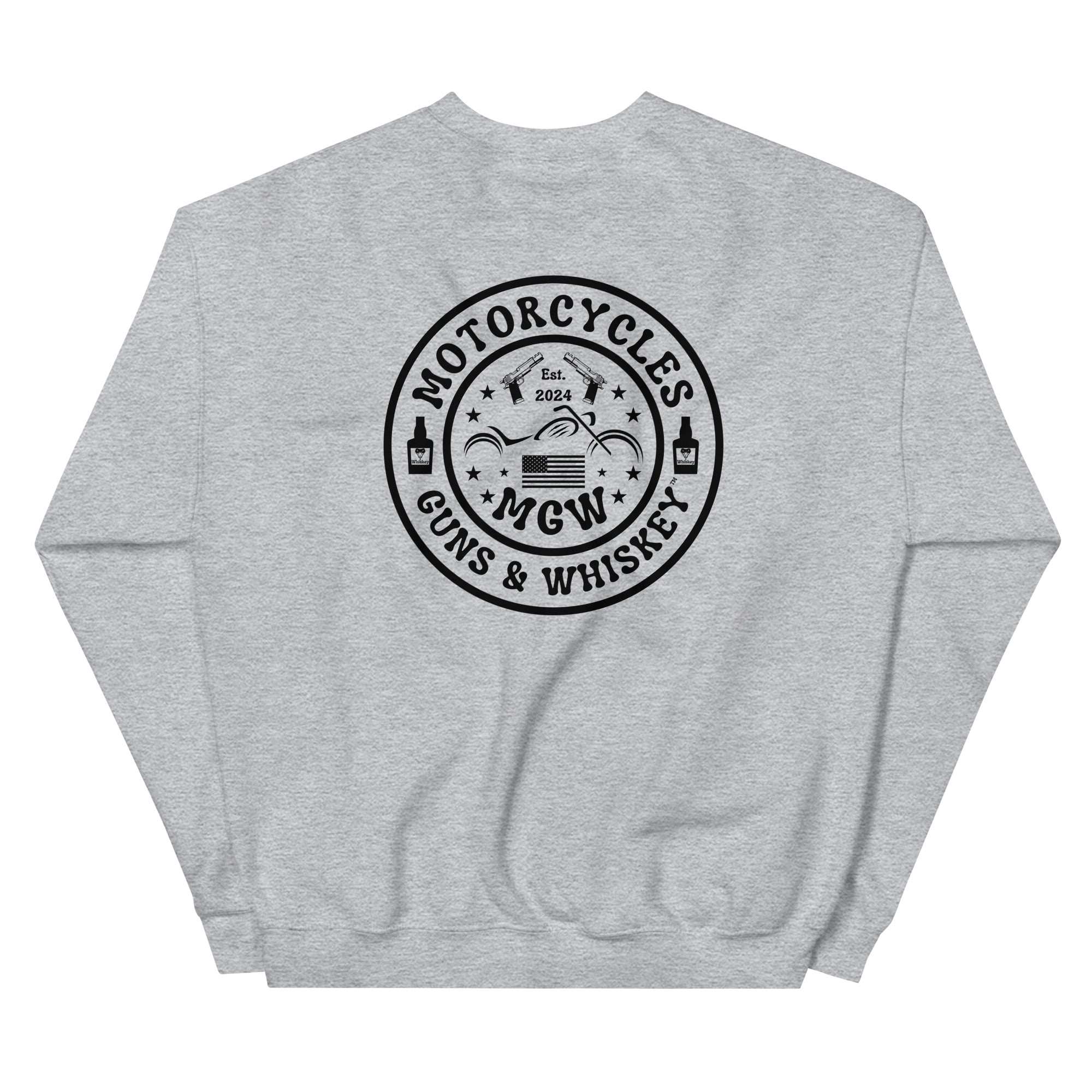 Motorcycles Guns And Whiskey Sweatshirt - MGW Clothing