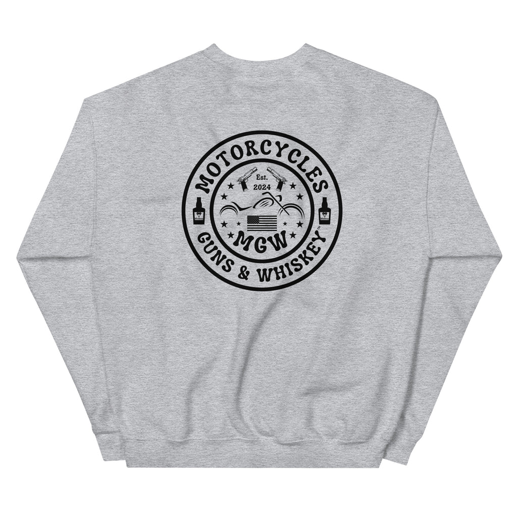 Motorcycles Guns And Whiskey Sweatshirt-MGW Clothing