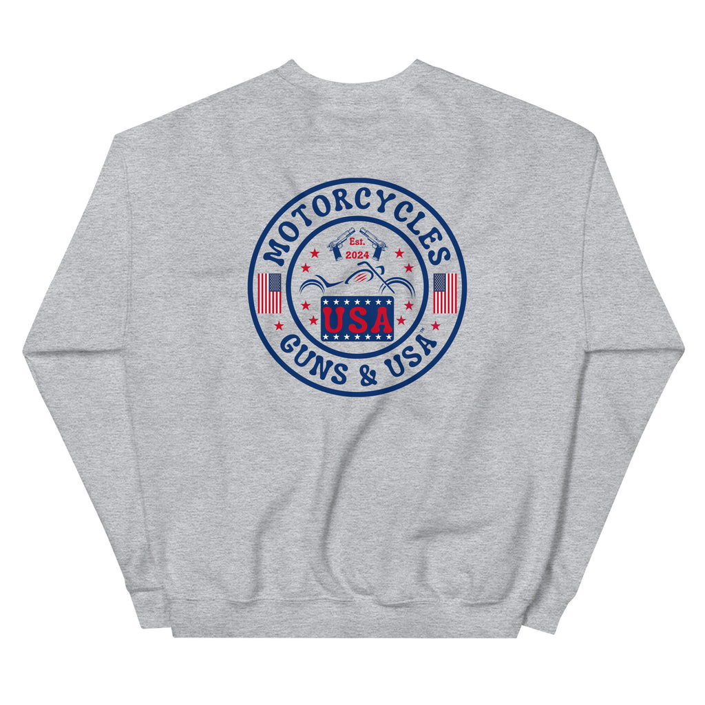 Motorcycles Guns And Usa Sweatshirt-MGW Clothing