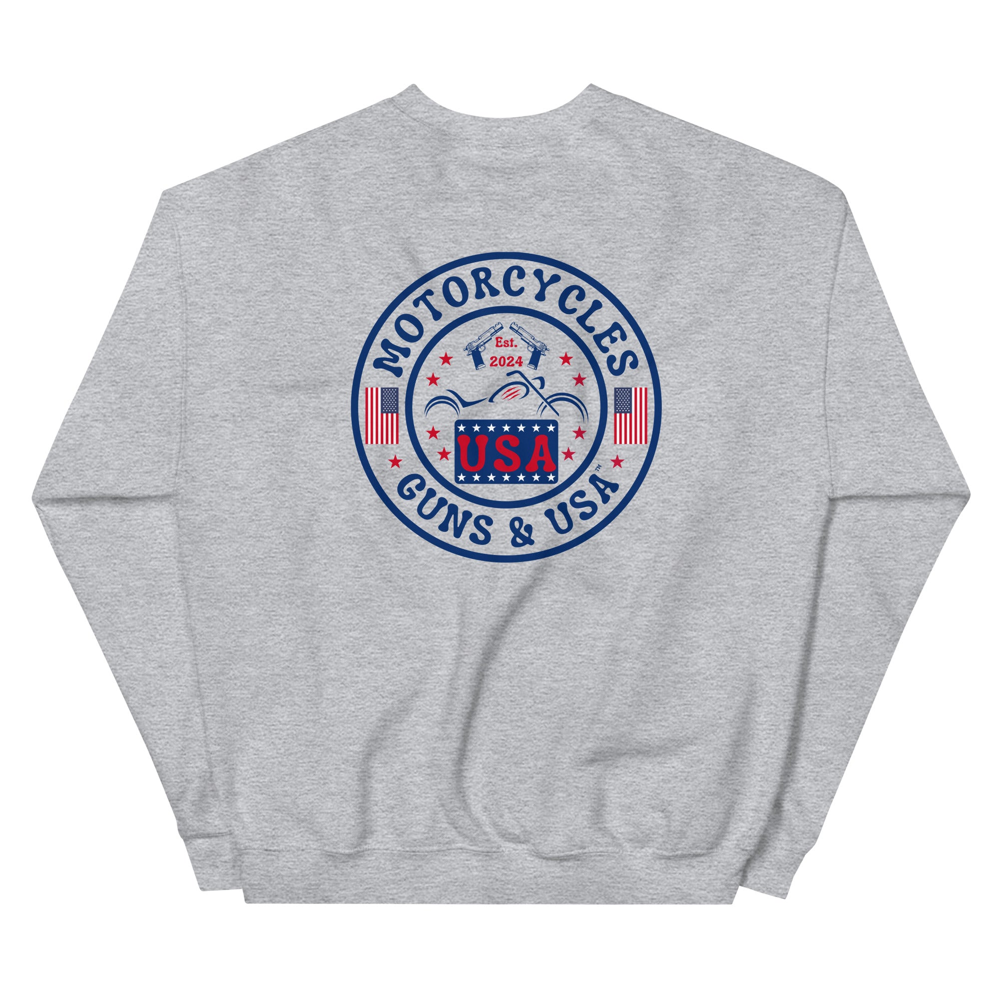 Motorcycles Guns And Usa Sweatshirt-MGW Clothing