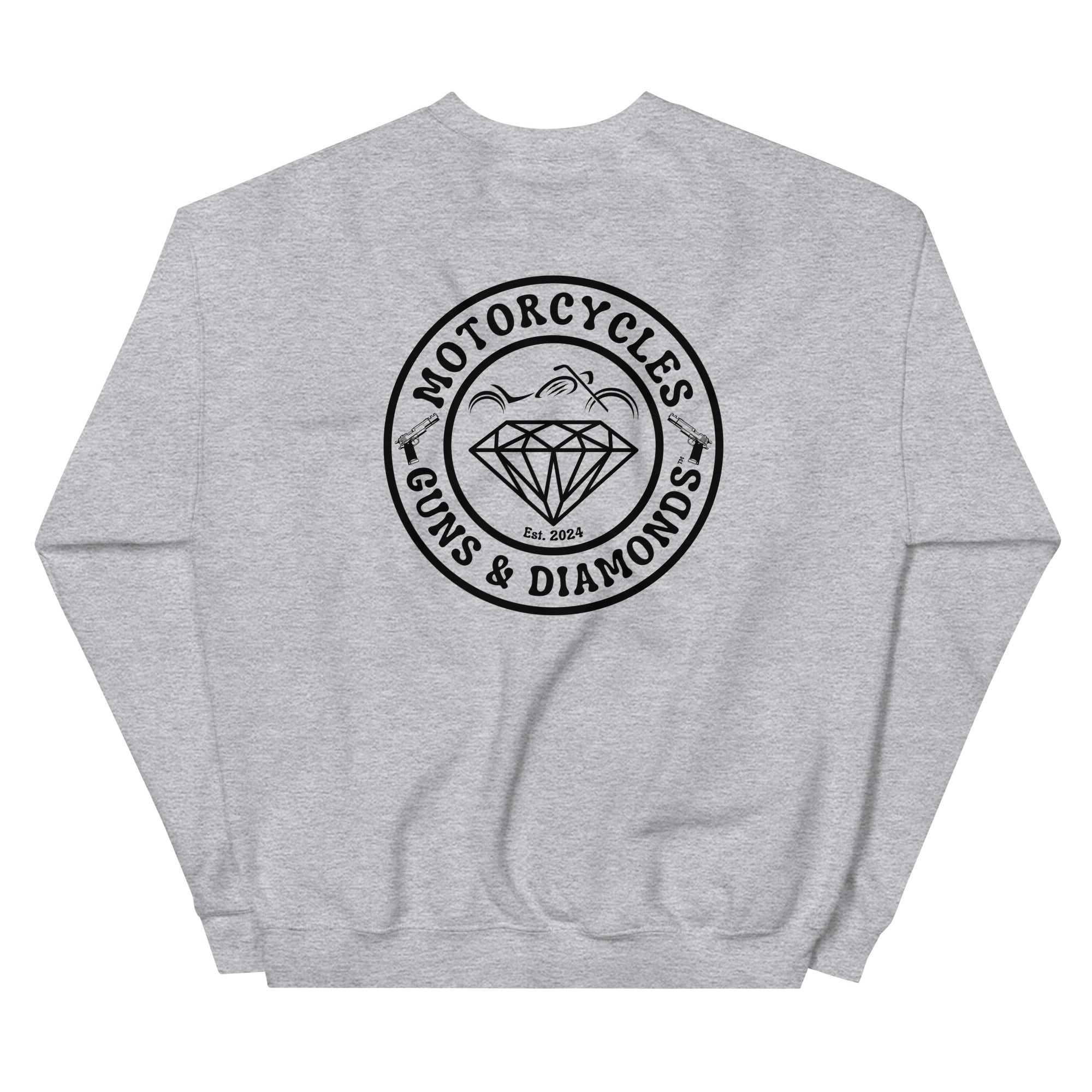Motorcycles Guns And Diamonds Sweatshirt-MGW Clothing