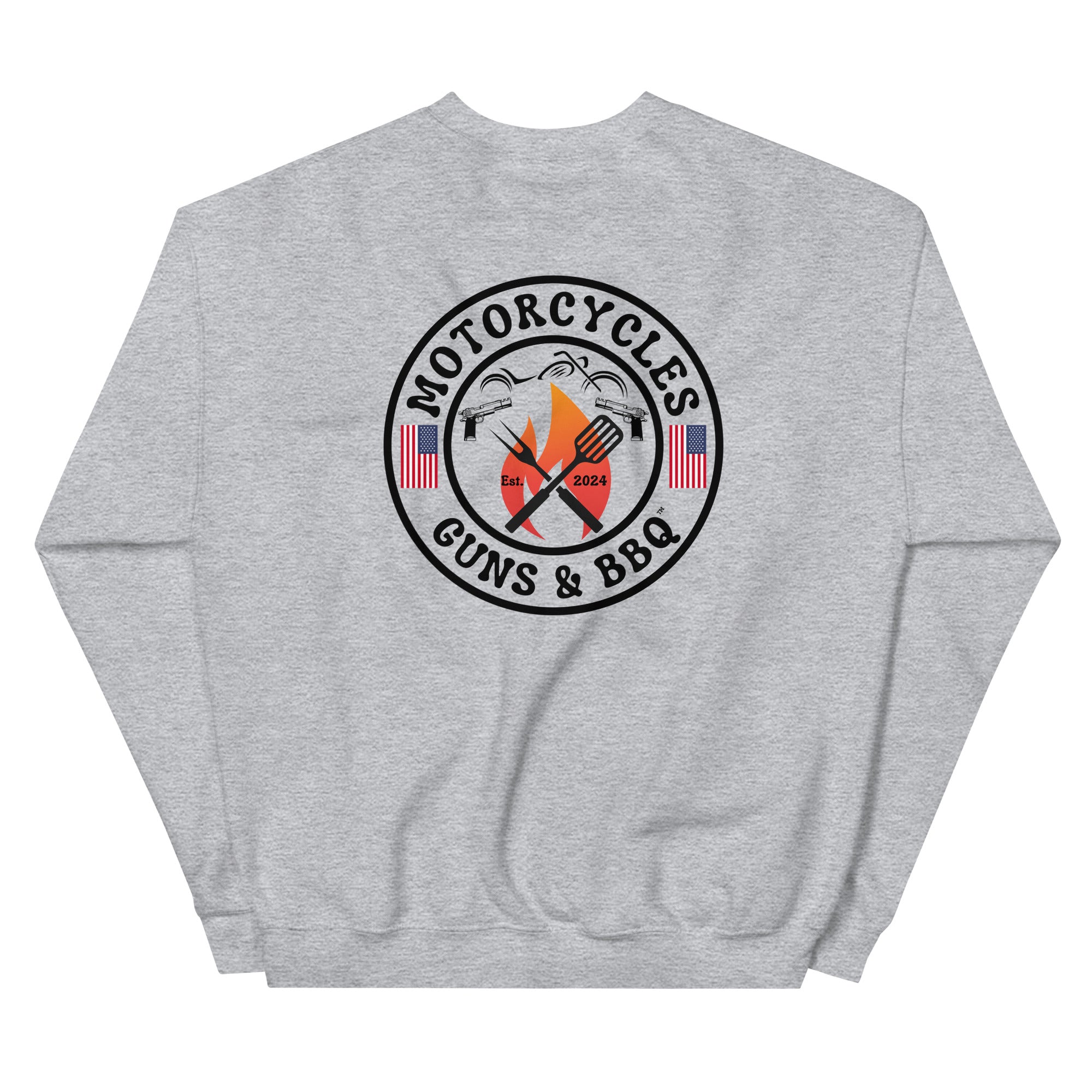 Motorcycles Guns And Bbq Sweatshirt-MGW Clothing