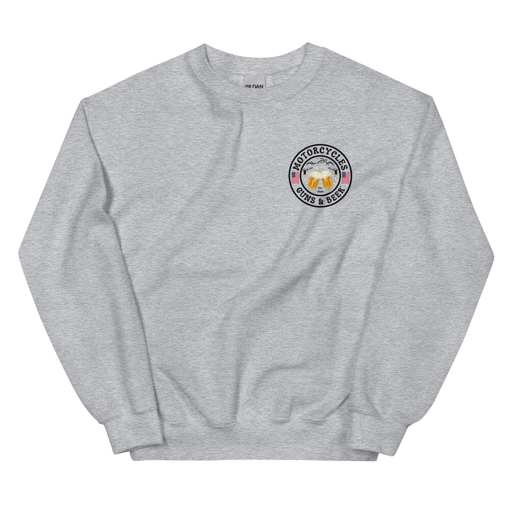 Motorcycles Guns And Beer Sweatshirt-MGW Clothing