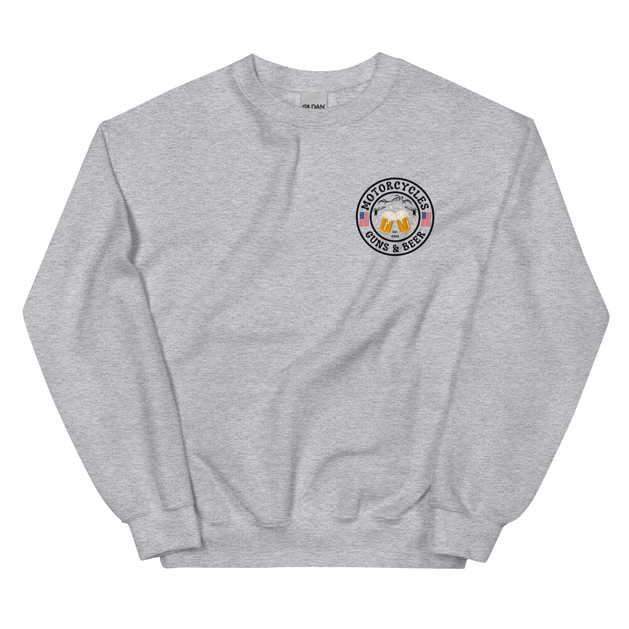 Motorcycles Guns And Beer Sweatshirt-MGW Clothing