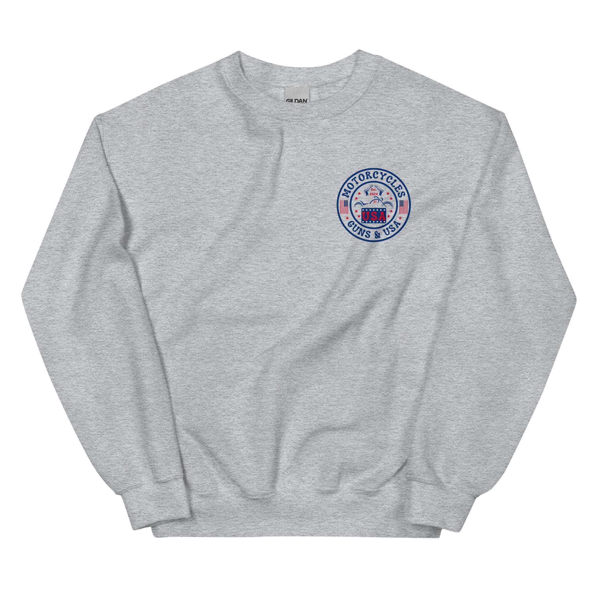 Motorcycles Guns And Usa Sweatshirt-MGW Clothing