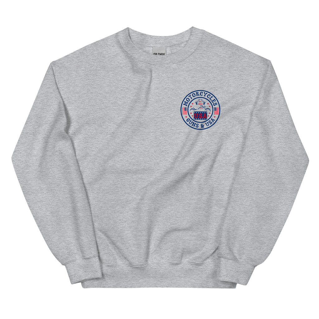 Motorcycles Guns And Usa Sweatshirt-MGW Clothing