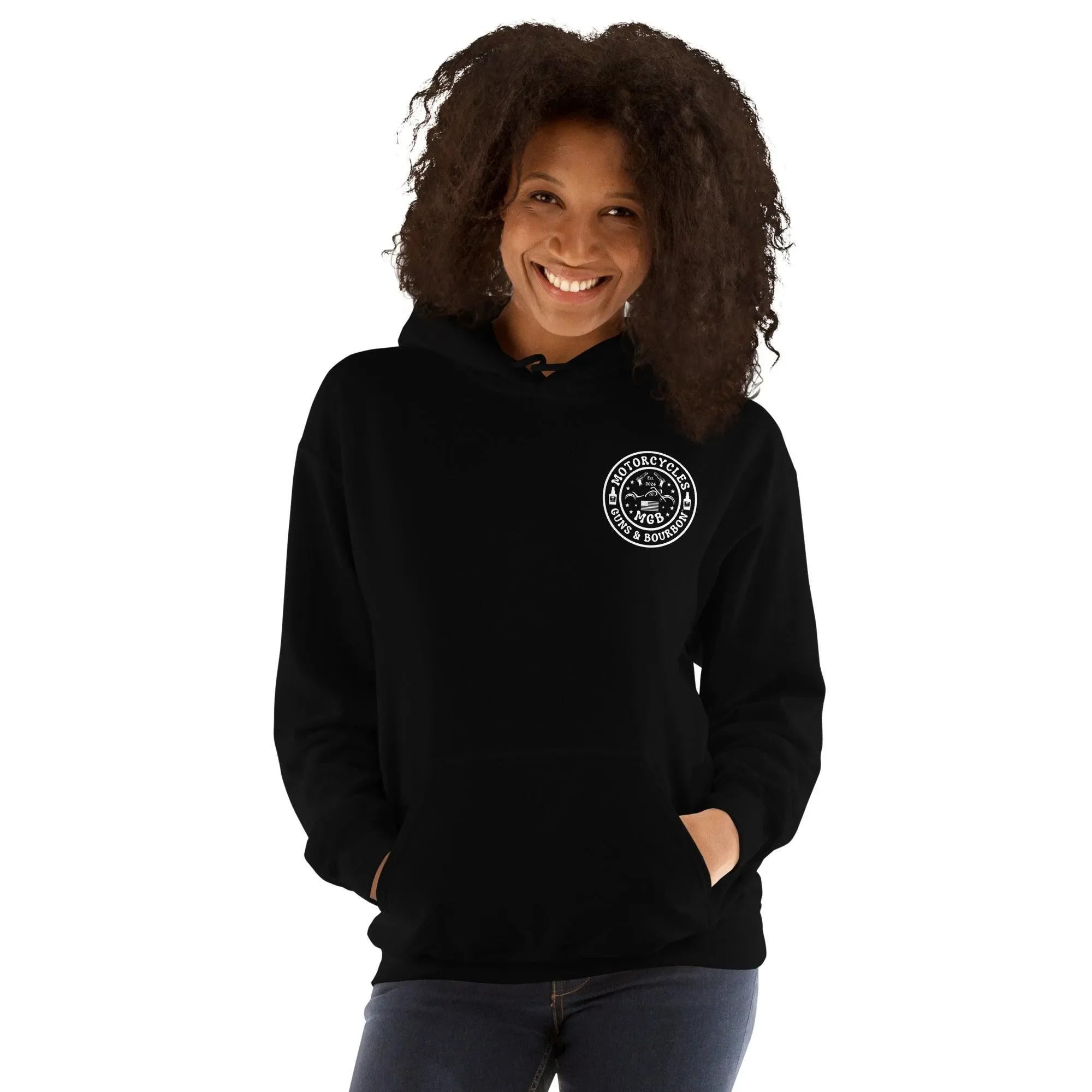 Motorcycles Guns & Bourbon Hoodie - Unisex -MGW Clothing