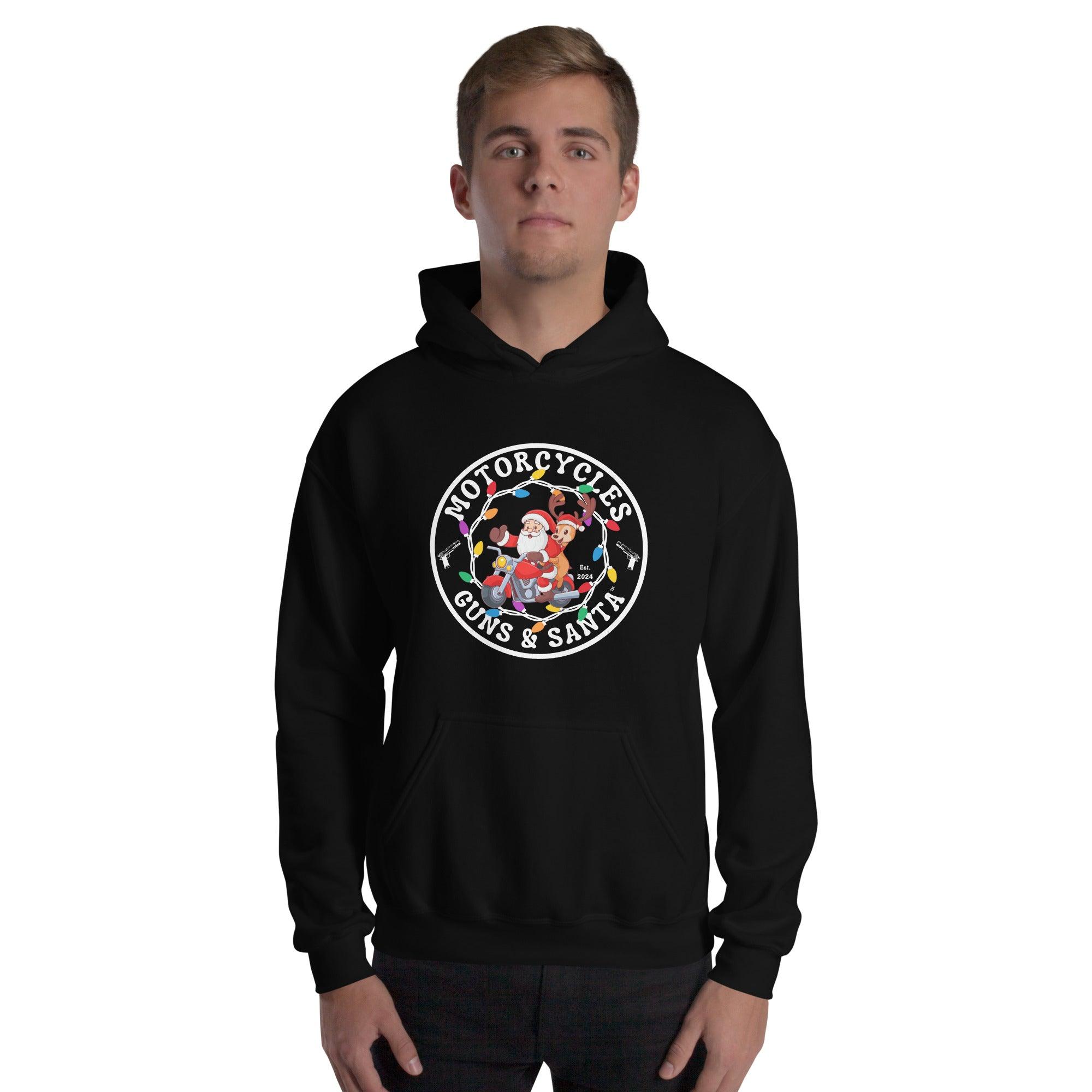 Motorcycles Guns & Santa Hoodie - Unisex -MGW Clothing