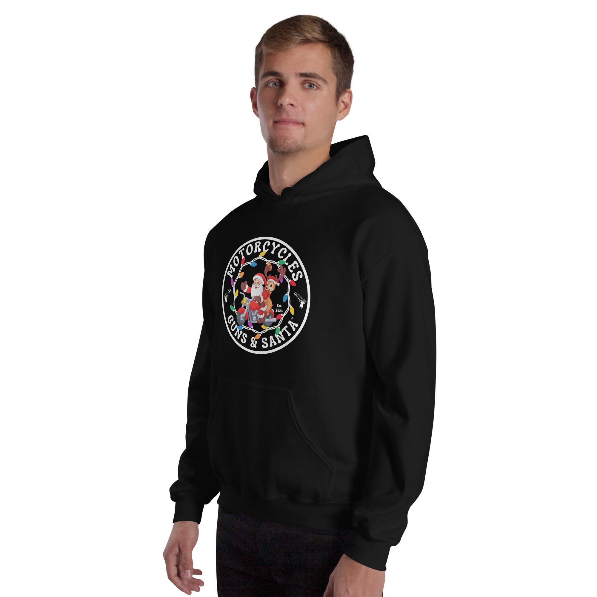 Motorcycles Guns & Santa Hoodie - Unisex -MGW Clothing