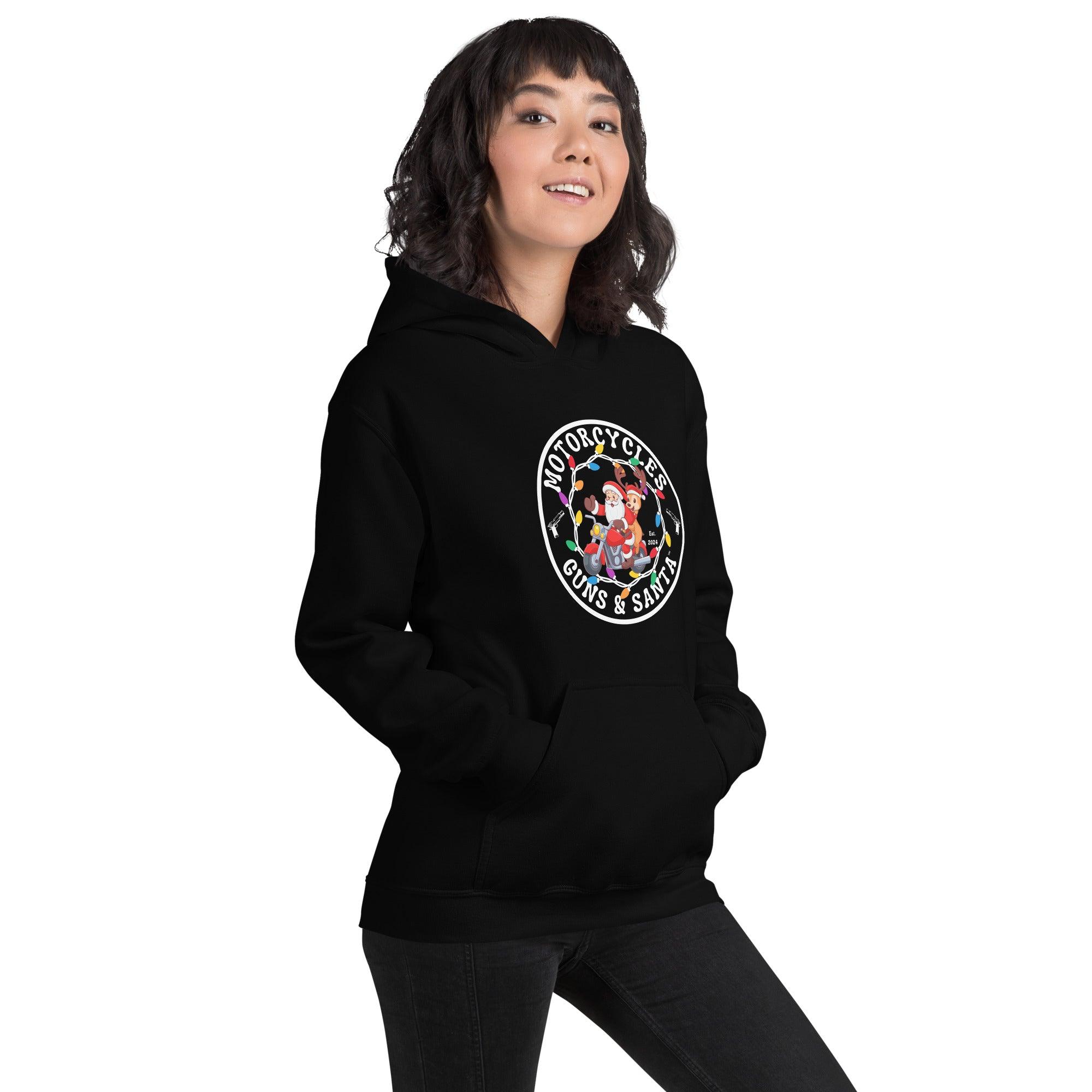 Motorcycles Guns & Santa Hoodie - Unisex -MGW Clothing