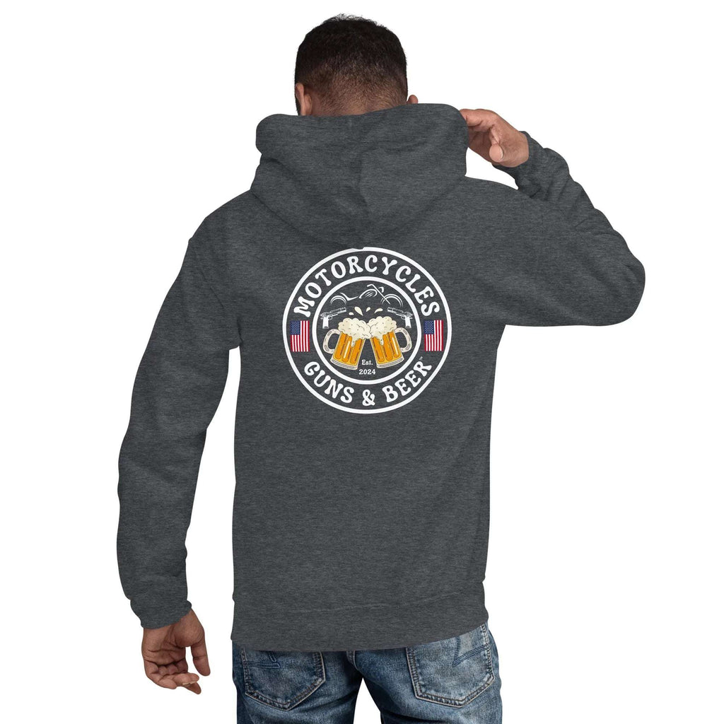 Motorcycles Guns And Beer Hoodie-MGW Clothing