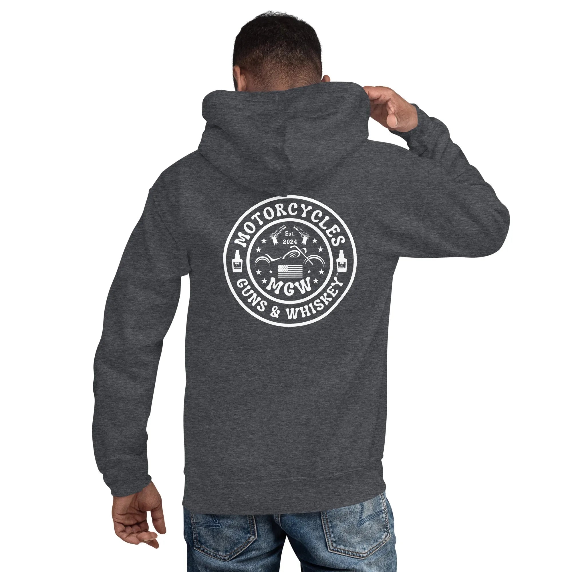 Motorcycles Guns & Whiskey Hoodie - Unisex -MGW Clothing