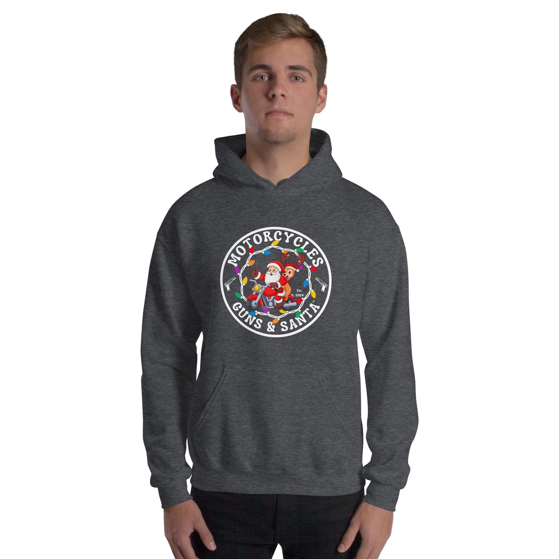 Motorcycles Guns & Santa Hoodie - Unisex -MGW Clothing