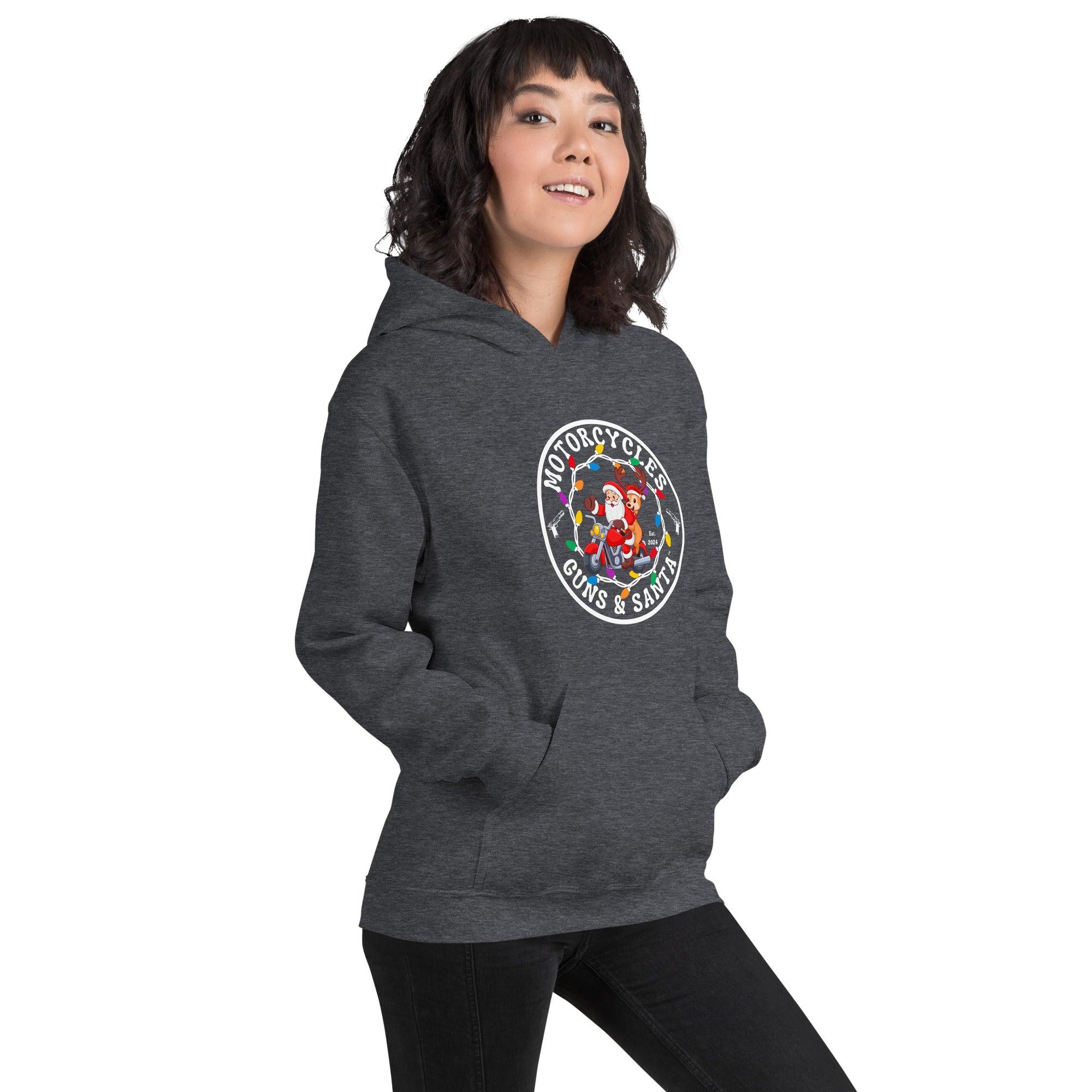 Motorcycles Guns & Santa Hoodie - Unisex -MGW Clothing