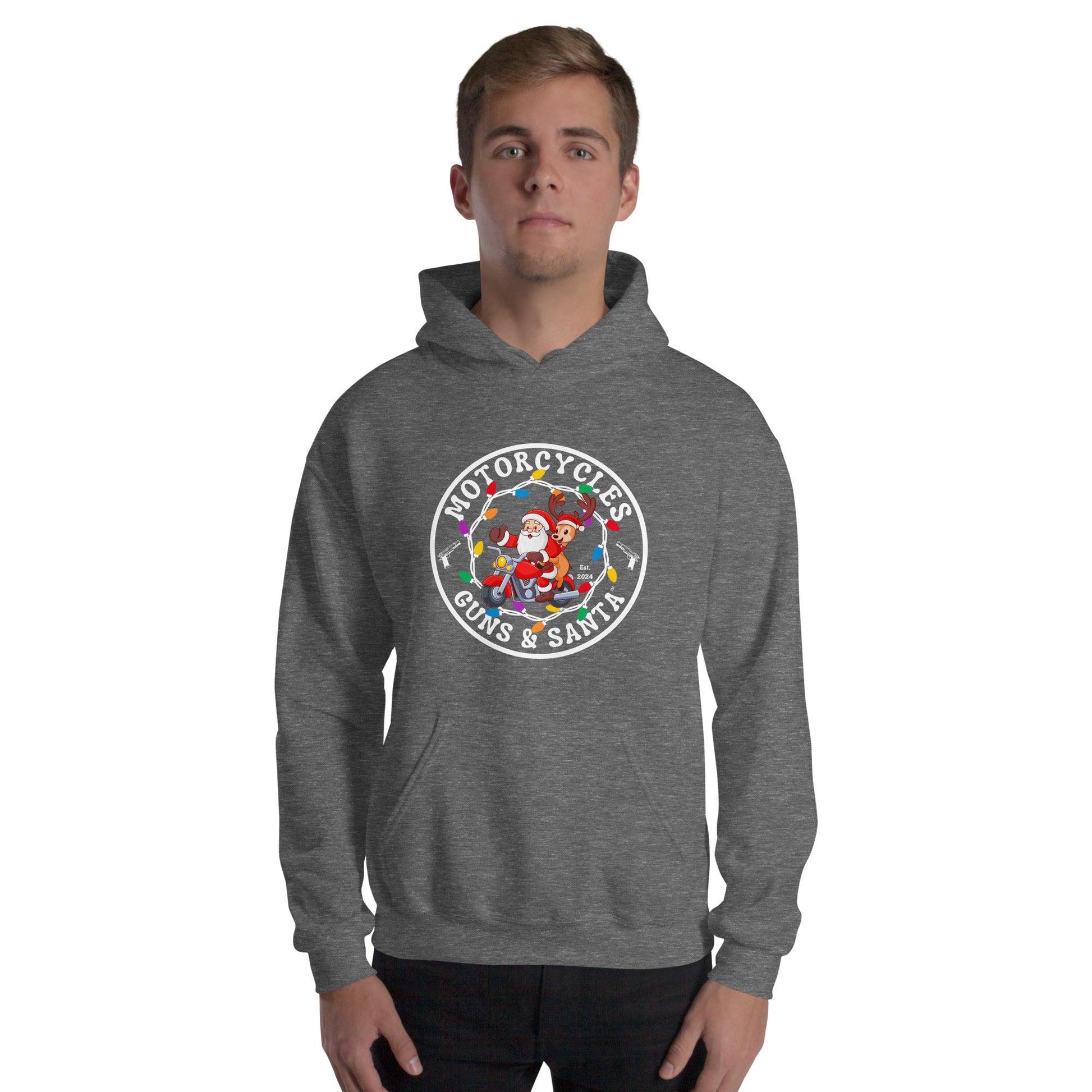 Motorcycles Guns & Santa Hoodie - Unisex -MGW Clothing
