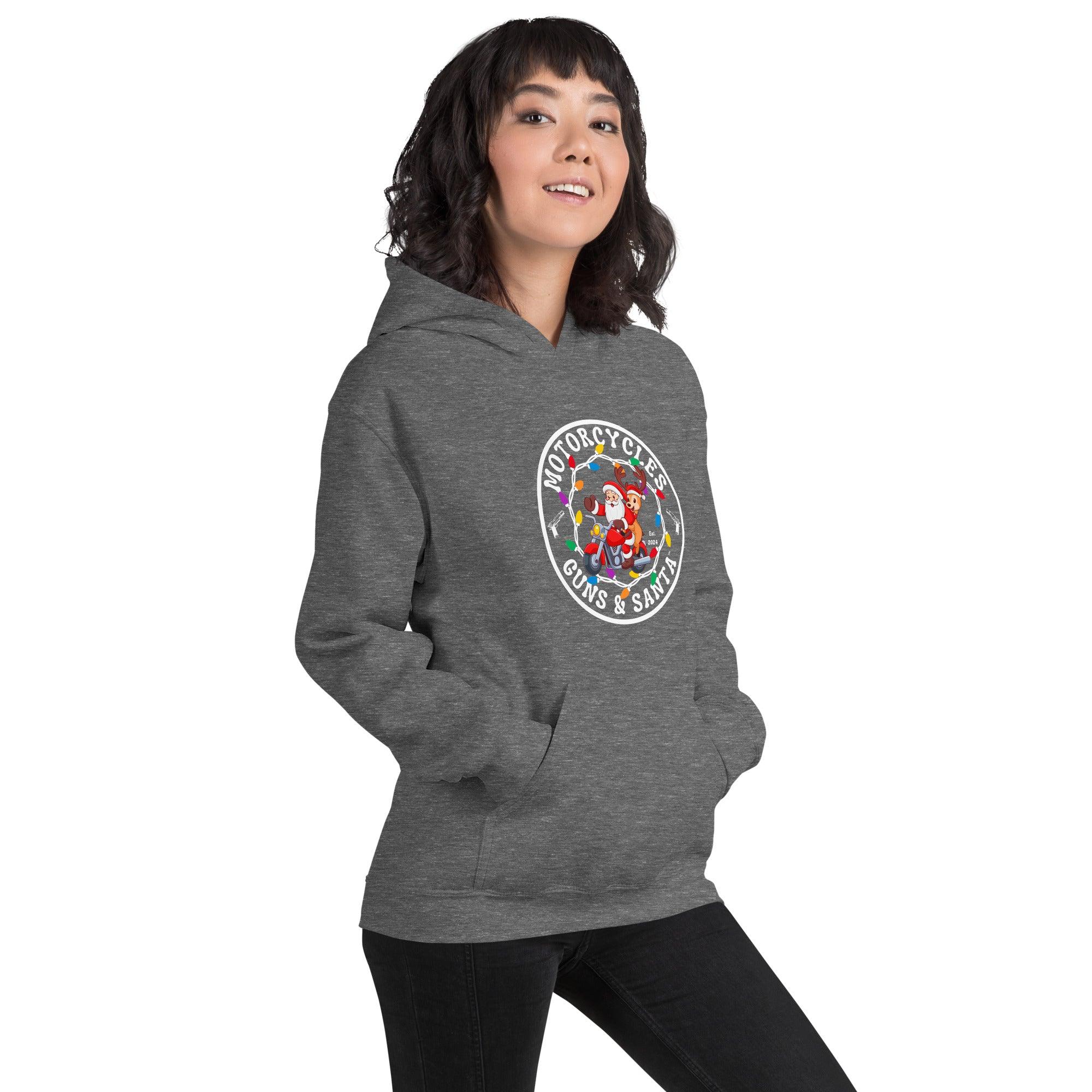 Motorcycles Guns & Santa Hoodie - Unisex -MGW Clothing