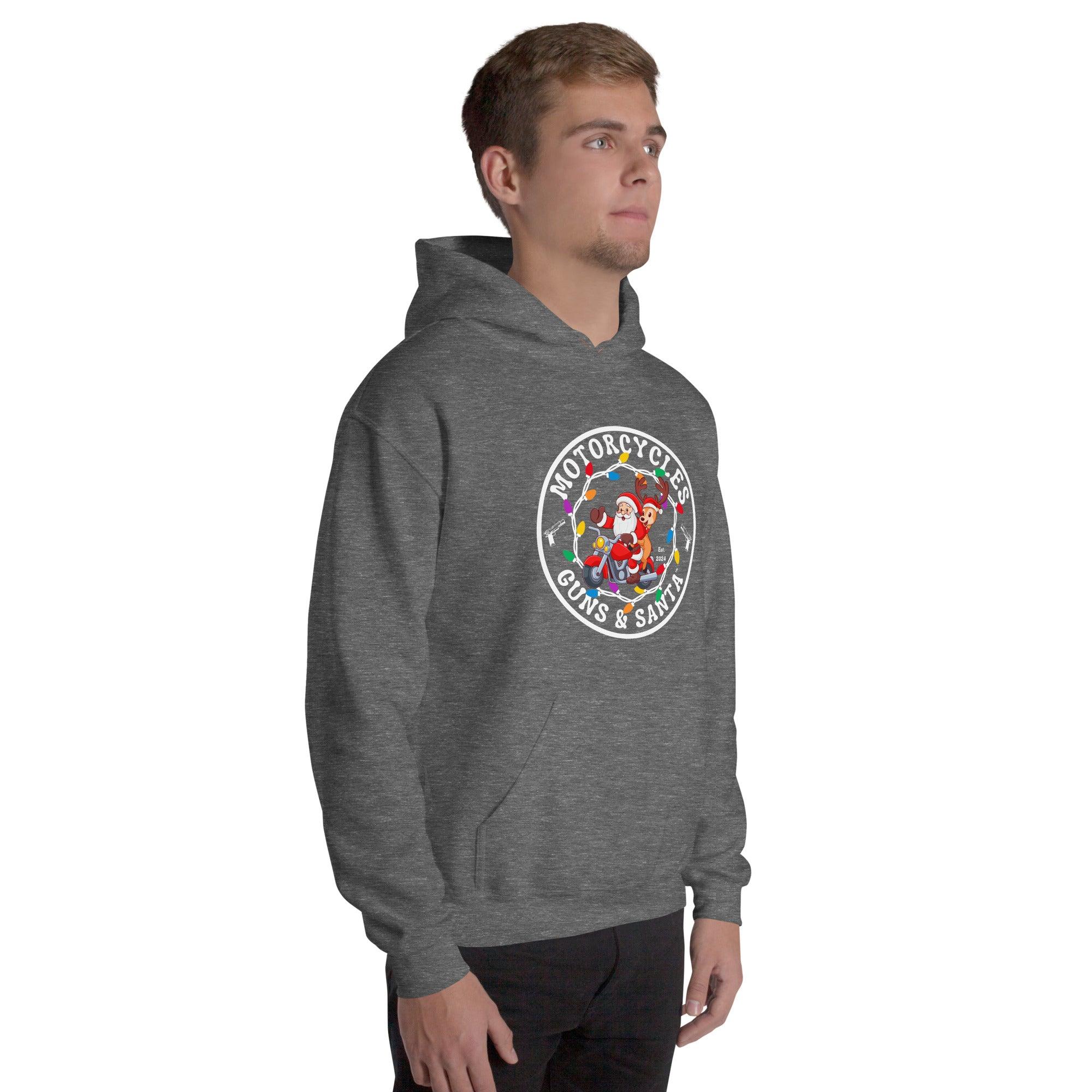 Motorcycles Guns & Santa Hoodie - Unisex -MGW Clothing